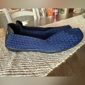 Elegant Navy Woven Slip-On Loafers